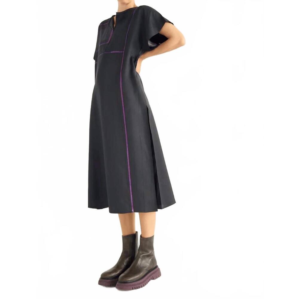 NEW COTELAC long graphic dress in black